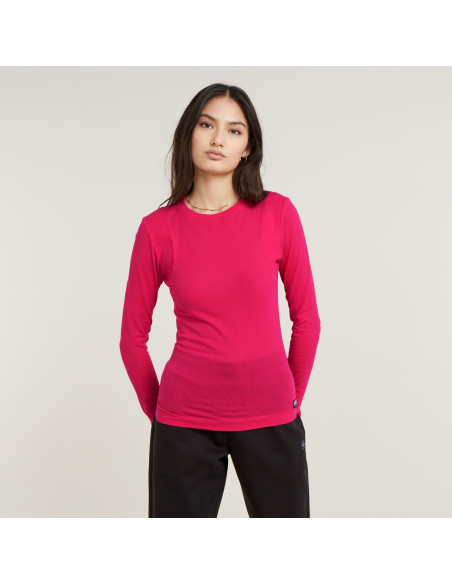 მაისურები G-Star Raw - Ribbed shoulder panels slim r t l\s wmn