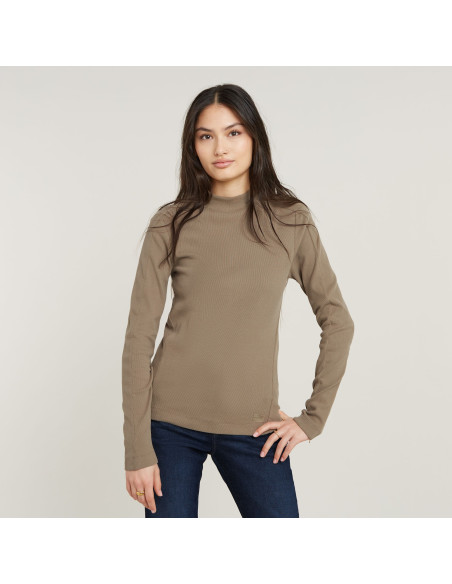 მაისურები G-Star Raw - Slim rib mock l\s wmn