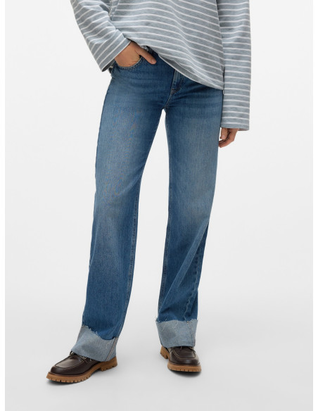 ქალის ჯინსი Vero Moda - VMALLISON MR STRAIGHT FOLDUP JEANS DO336