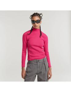 მაისურები G-Star Raw - Asymmetric zip cropped slim mock l\s wmn