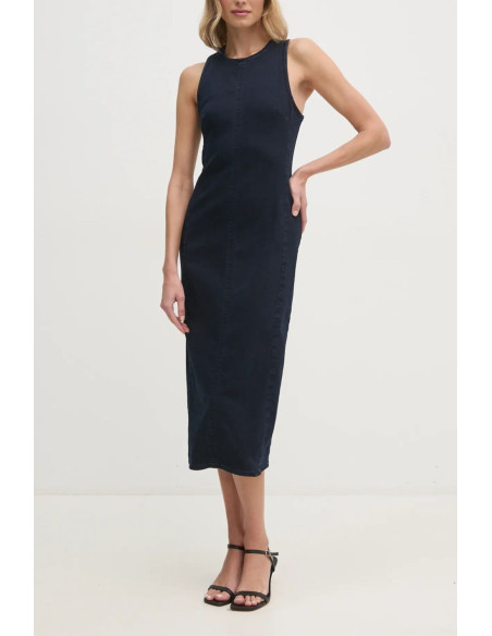კაბა CALVIN KLEIN - LONG COLUMN DENIM DRESS