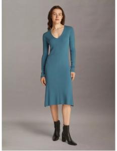 კაბა CALVIN KLEIN - ICONIC RIB SWEATER DRESS