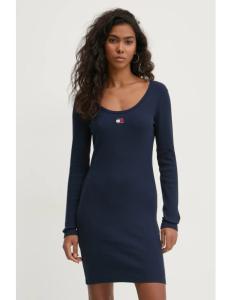კაბა Tommy Jeans - TJW BADGE RIB BODYCON DRESS EXT