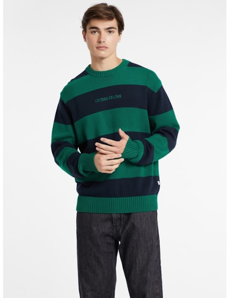 კაცის სვიტერი GUESS - GJ LS CN STRIPED SWTR