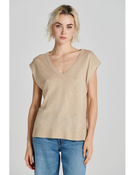 პერანგი Gant - LINEN BLEND V-NECK VEST
