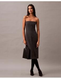 კაბა CALVIN KLEIN - BRUSHED WOOL BUSTIER DRESS