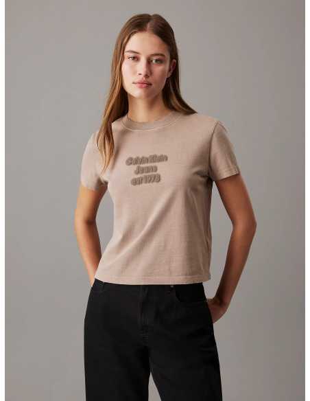 მაისურები CALVIN KLEIN JEANS - WASHED PUFF PRINT BABY TEE