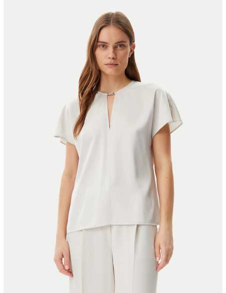 პერანგი CALVIN KLEIN - DRAPEY SATIN SS METAL BLOUSE