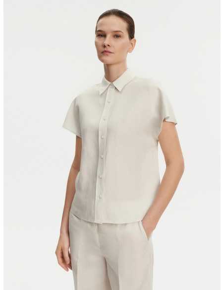 პერანგი CALVIN KLEIN - LINEN BLEND SS SHIRT