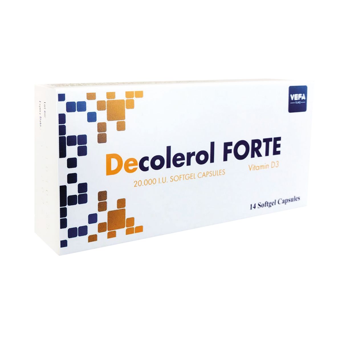 D-colerol forte - დეკოლეროლი ფორტე 20000სე 14 კაფსულა