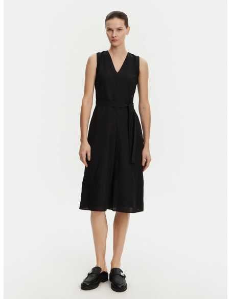 კაბა CALVIN KLEIN - LINEN BLEND NS V NECK DRESS