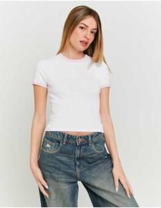 მაისურები Tally Weijl - Black and White Cropped Printed T-shirt