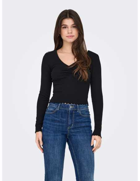 მაისურები ONLY - ONLBETTY L/S V-NECK TOP CC JRS