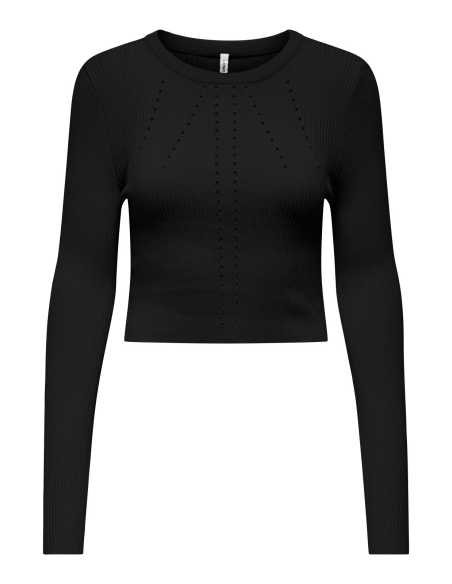 მაისურები ONLY - ONLNEW MEDDI LS O-NECK CROPPED CC KNT