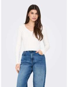 მაისურები ONLY - ONLBETTY L/S V-NECK TOP CC JRS