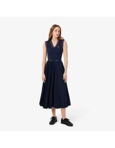 ქვედაბოლო LACOSTE - Long Pleated Elasticated Waist Skirt