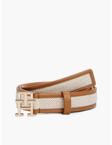 კლასიკური ქამარი ქალის Tommy Hilfiger - TH LOGO 2.5 CANVAS