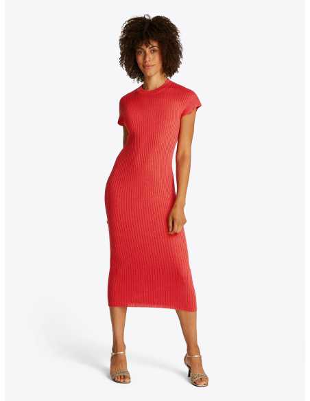 კაბა Tommy Hilfiger - RIB BLEND CAP SL DRESS