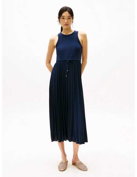 კაბა Tommy Hilfiger - RIB TANK PLEATED DRESS MIDI NS