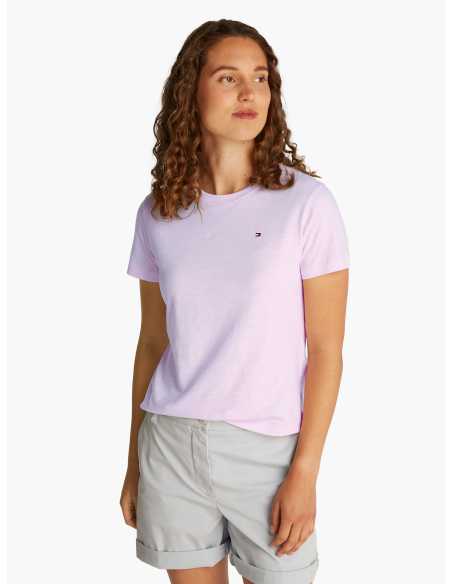მაისურები Tommy Hilfiger - SLIM SLUB C-NK SS