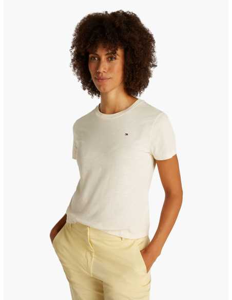 მაისურები Tommy Hilfiger - SLIM SLUB C-NK SS