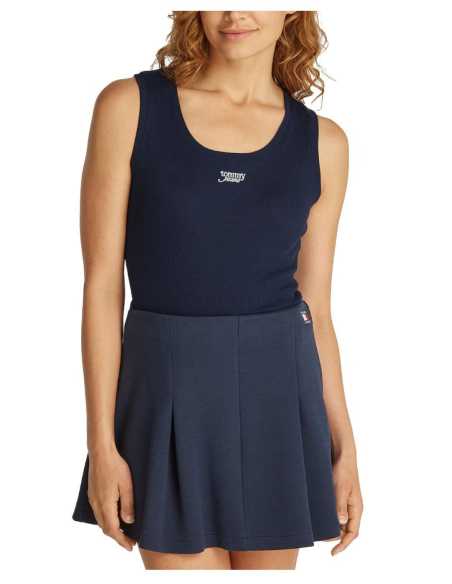 მაისურები Tommy Jeans - TJW SLIM SCRIPT RIB TANK TOP