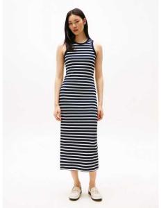 კაბა Tommy Hilfiger - SLIM 5X2 RIB MIDI DRESS NS