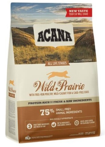 Acana, 4.5 კგ. მშრალი საკვები კნუტებისთვის და ზრდასრული კატებისთვის, ქათმითა და ინდაურით