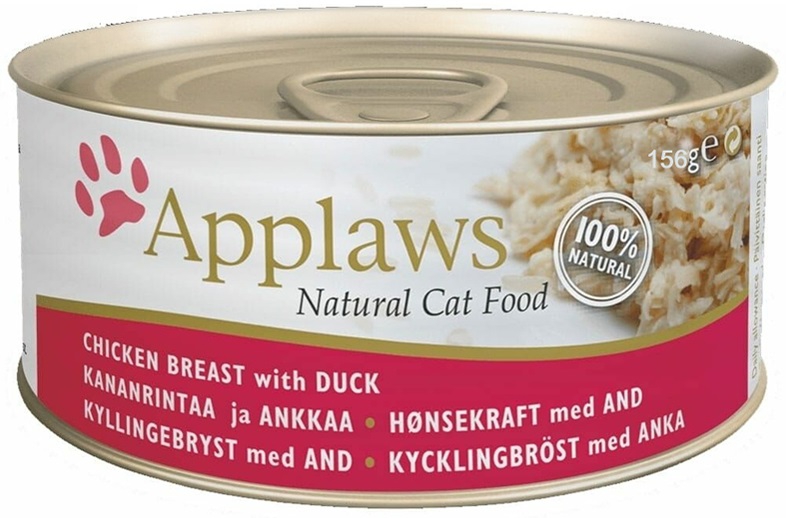 Applaws, 156 გრ. სველი საკვები კატებისთვის, ქათმის მკერდითა და იხვის ხორცით