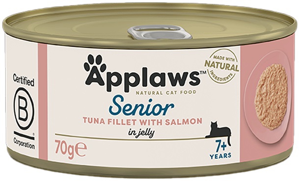 Applaws, 70 გრ. სველი საკვები ასაკოვანი კატებისთვის, თინუსითა და ორაგულით