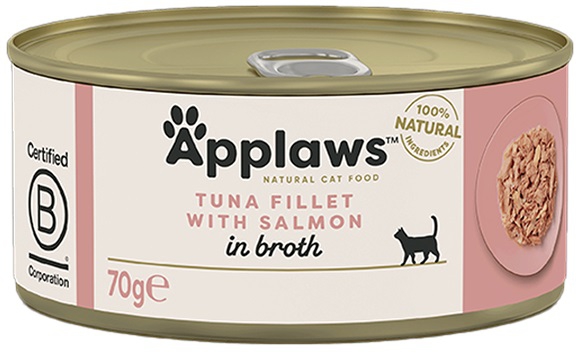 Applaws, 70 გრ. სველი საკვები კატებისთვის, თინუსითა და ორაგულით