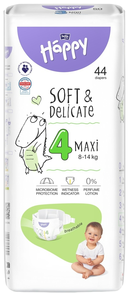 Bella Baby Happy ბავშვის საფენი 4 ზომა (Maxi) 44ც