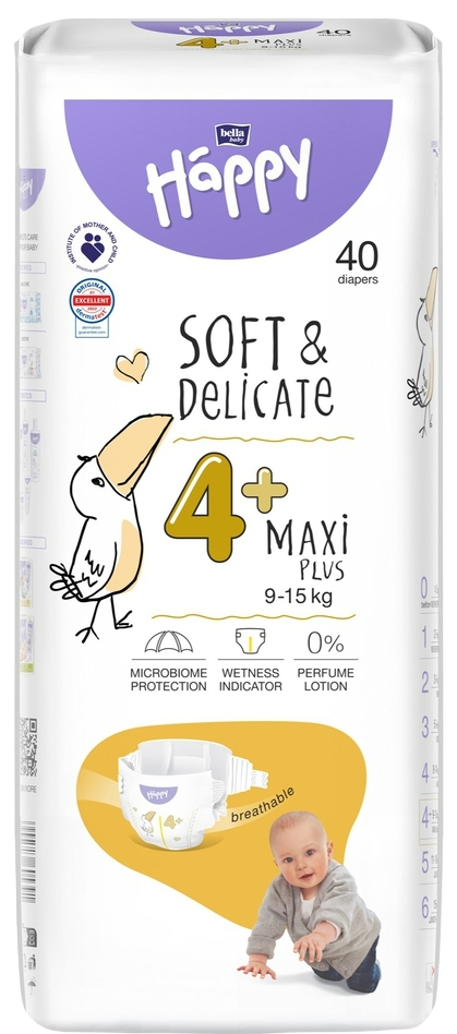 Bella Baby Happy ბავშვის საფენი 4 ზომა (Maxi plus) 40ც