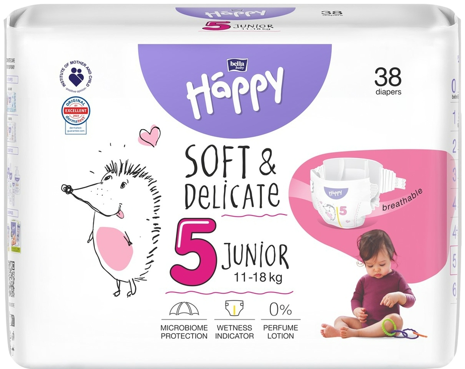 Bella Baby Happy ბავშვის საფენი 5 ზომა (Junior) 38ც