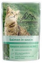 Carpathian, სველი საკვები ზრდასრული კატებისთვის, ორაგული, 100 გრ