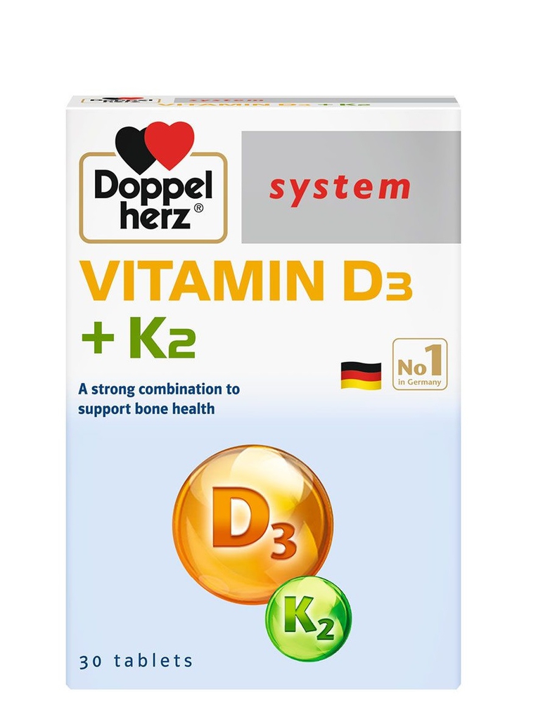Doppelherz System D3+K2, 30 ტაბლეტი