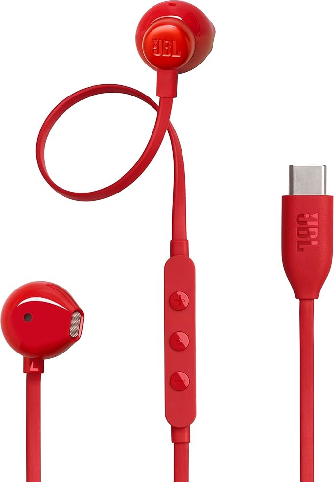 JBL Tune 305C Wired In-Ear Headphones Red