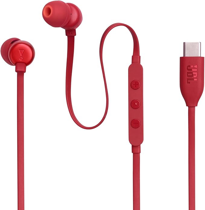 JBL Tune 310C Wired In-Ear Headphones Red