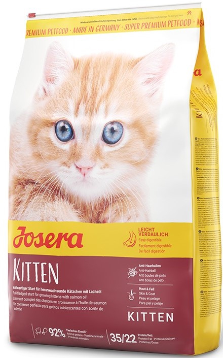 Josera, 10 კგ. მშრალი საკვები კნუტებისთვის და ორსული კატებისთვის, ფრინველით