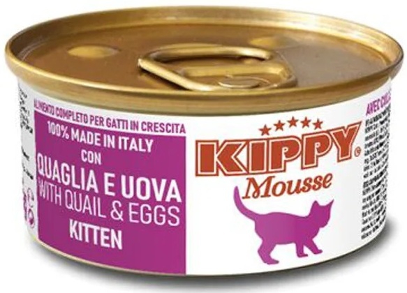 KIPPY, Mousse, 85 გრ. კნუტის კონსერვი, მწყრით და კვერცხით