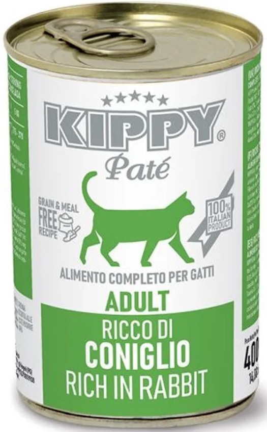 KIPPY, Pate, 400 გრ. ზრდასრული კატის კონსერვი, კურდღლით და თევზით