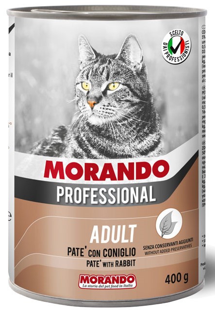 Morando, Professional, 400 გრ. სველი საკვები კატებისთვის, პაშტეტი, კურდღლის ხორცით