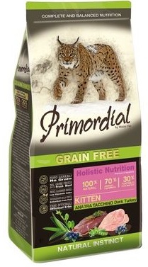 Primordial,  6 კგ. კნუტის მშრალი საკვები, ინდაურისა და ქაშაყის ხორცით