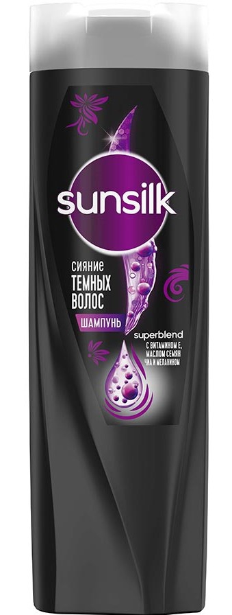 Sunsilk Black Hair შავი თმის შამპუნი 350 მლ