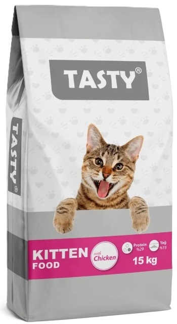 Tasty, 15 კგ მშრალი საკვები კნუტისთვის, ქათმის ხორცით