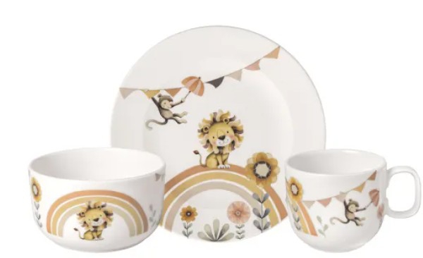 Villeroy & Boch, თეფშის და ჭიქის ნაკრები, Roar like a Lion, 3 ცალი