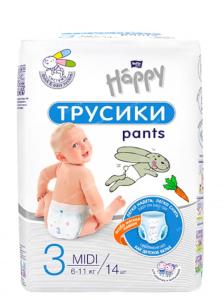 Bella Baby Happy ბავშვის ტრუსი 3 ზომა(Mid) 14ც