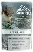 Carpathian, 80 გრ. სველი საკვები სტერილიზებული კატებისთვის, ინდაურის ხორცი