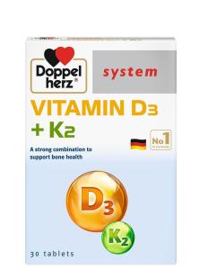 Doppelherz System D3+K2, 30 ტაბლეტი