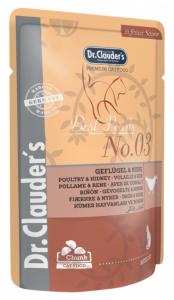 Dr. Clauder, სველი საკვები ზრდასრული კატებისთვის, საქონლისა და ინდაურის ხორცით, 100 გრ